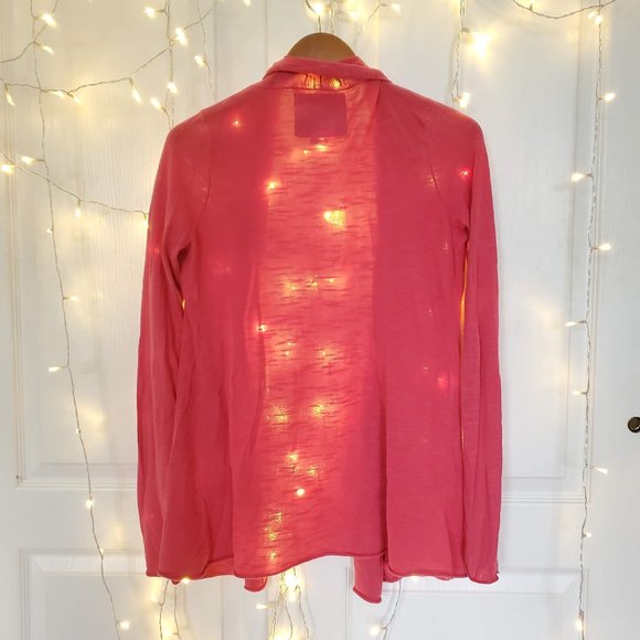 🍨 Open Front Soft Heather Magenta Cardigan - Picture 4 of 6